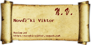 Nováki Viktor névjegykártya